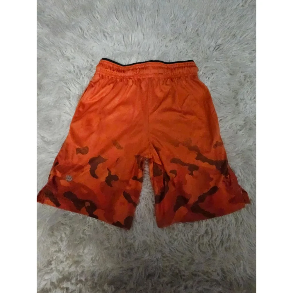 Boys All in Motion Orange Camo Athletic Shorts M